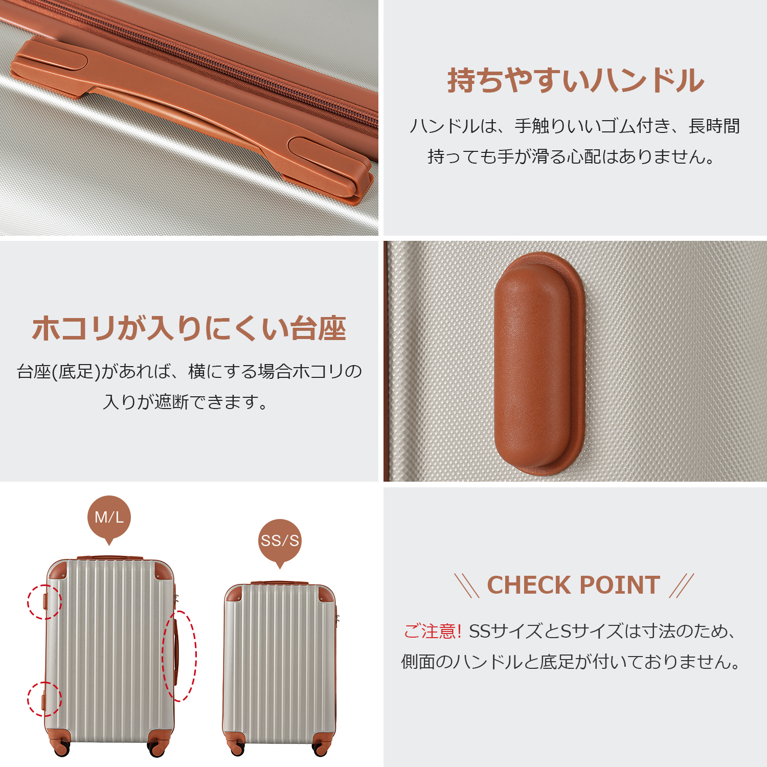 Mサイズ スーツケース キャリーバッグ キャリーケース 超軽量 TSAロック搭載 4日-7日 中型 PP298908PAA - 画像 (5)