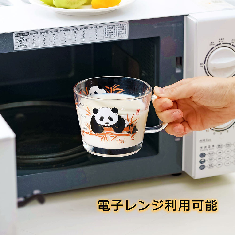 パンダ 耐熱ガラス コップ 4個セット 蓋付き 耐熱ガラス コップ 電子レンジ オーブン 耐熱カップ 食洗機対応 ギフト仕様 ラッピング済み 耐熱マグカップ 人気 ギフト オフィス/家庭用 友達/家族へのプレゼント/誕生日プレゼント (Panda) X0013ZHLQH - 画像 (8)