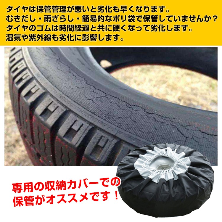 タイヤ収納袋 4枚セット 日よけ 防塵 取っ手付き 持ち運びやすい 防水性 通気性 耐久性 劣化対策 ee283 - 画像 (2)