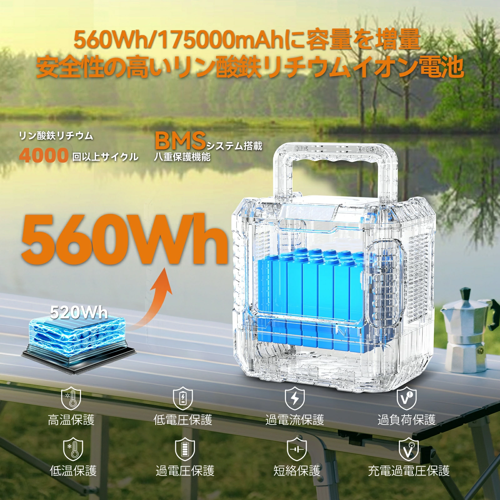BALDR ポータブル電源 大容量 6倍超長寿命 600LFP 10年耐久性 純正弦波 AC600W R1007 - 画像 (10)