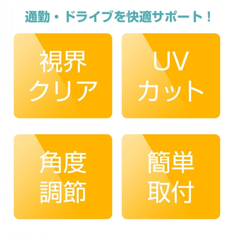 車サンバイザー UVカット 眩しさ軽減 180°角度調筋 昼夜兼用 日差し 雪の反射 対向車のライト 車内用品 軽自動車 SUV ee420 - 画像 (2)