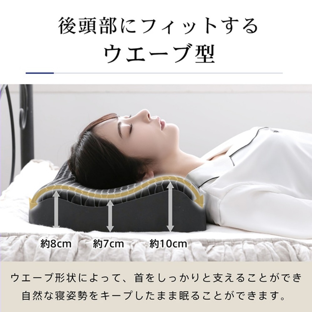 無重力枕 ジェル枕 低反発枕 体圧分散 首肩サポート 快眠 安眠枕 ひんやりジェル 昼寝用 オフィス用 旅行用 ギフト用 in019 - 画像 (8)