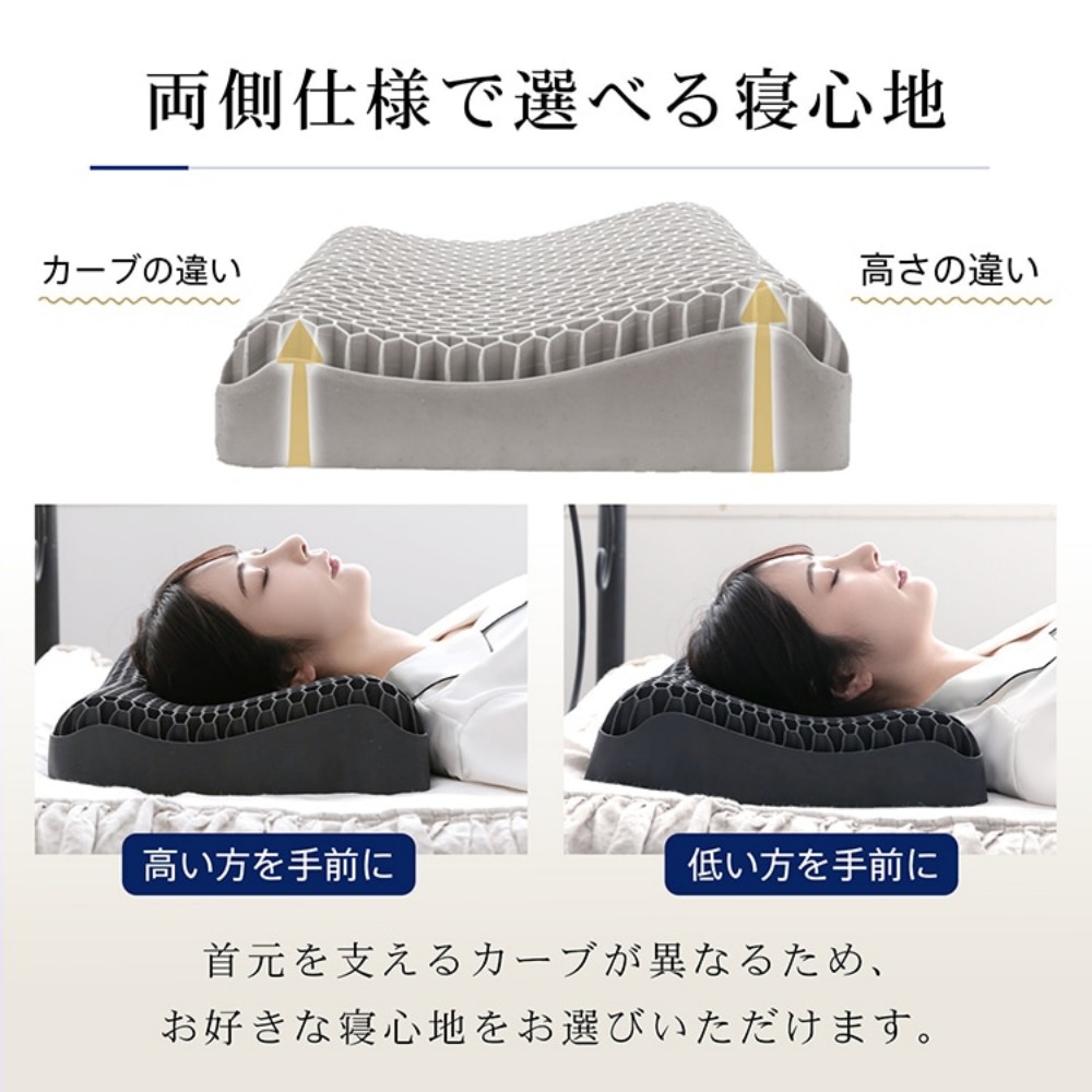 無重力枕 ジェル枕 低反発枕 体圧分散 首肩サポート 快眠 安眠枕 ひんやりジェル 昼寝用 オフィス用 旅行用 ギフト用 in019 - 画像 (9)