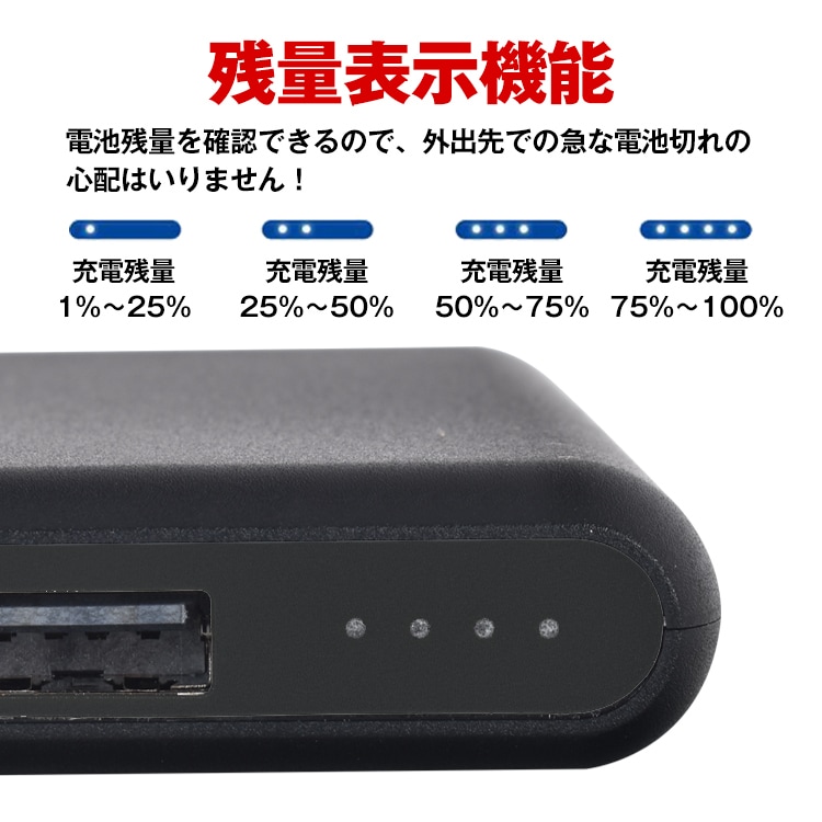 モバイルバッテリー 5000mAh スマホ充電器 5V/1.0A 電池残量表示 2つUSBポート 超軽量 コンパクト 持ち運び便利 スマホ タプレット対応 通勤 旅行 出張 学校 機内 mb147 - 画像 (6)