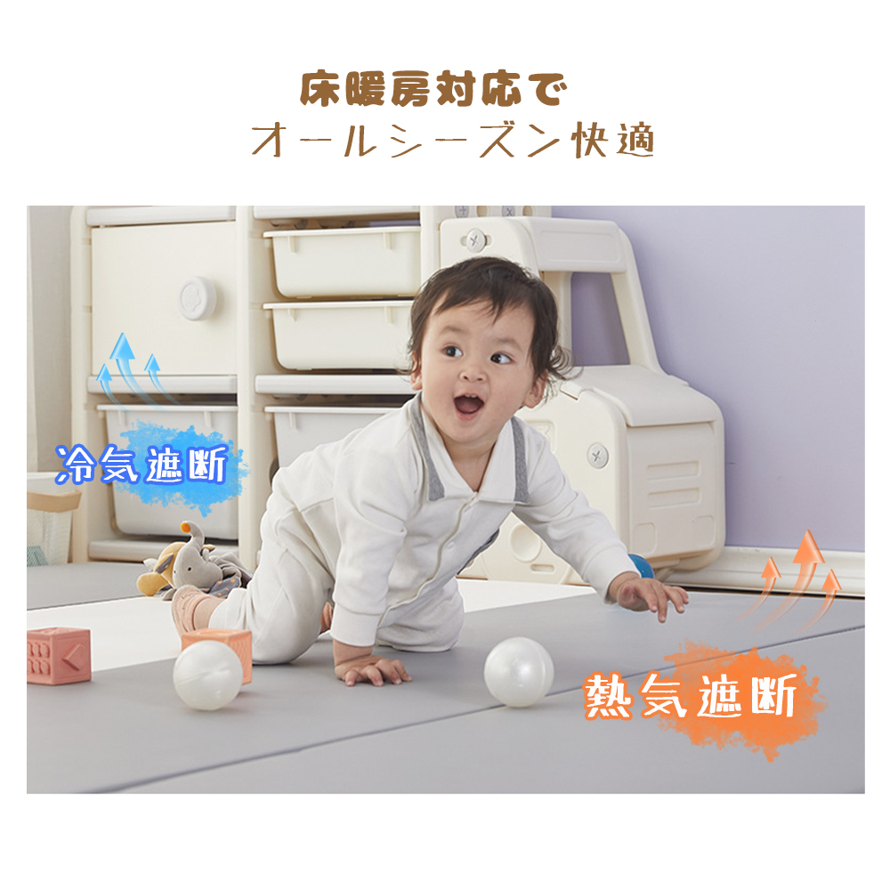プレイマット 折りたたみ ベビー 厚手 防水 赤ちゃん 防音 床暖房対応 ベビーマット フロアマット 持ち運び 赤ちゃんマット クッションマット マット 出産祝い D-37 - 画像 (6)
