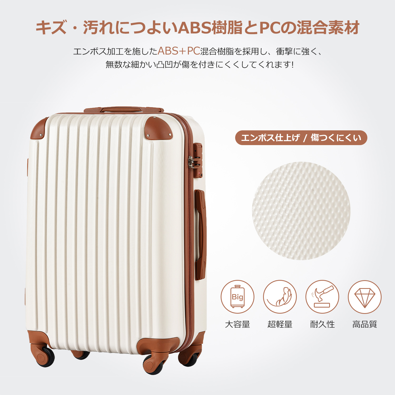 Mサイズ スーツケース キャリーバッグ キャリーケース 超軽量 TSAロック搭載 4日-7日 中型 PP298908OAA - 画像 (2)